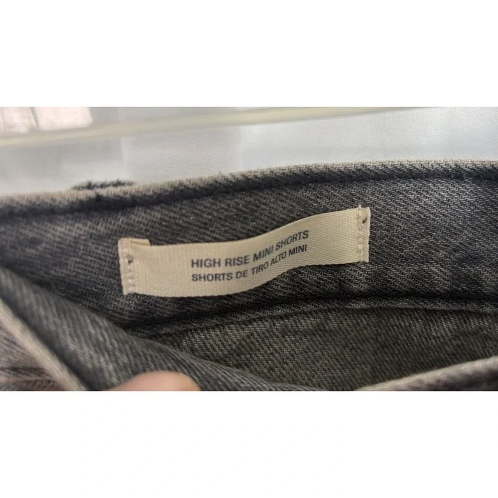 Universal Thread‎ Womens Sz 12 High Rise Mini Shorts Charcoal Gray Cutoff Button